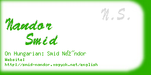 nandor smid business card